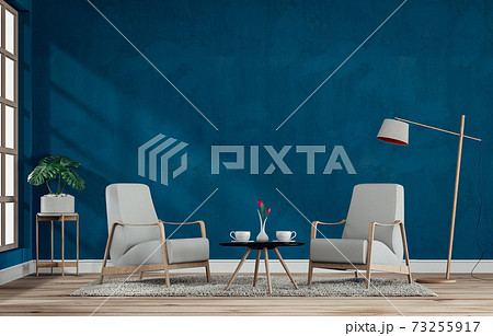 interior living room with armchair. 3D render 73255917