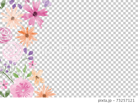 Beautiful flowers_frame_watercolor 02 73257121