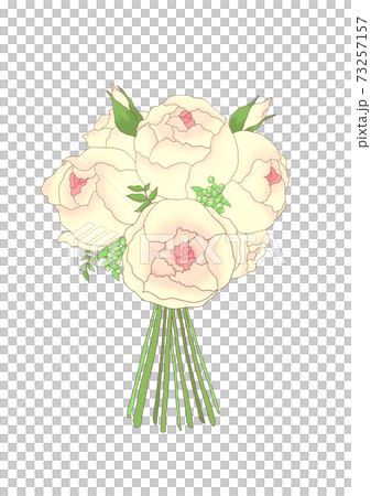 ころんと丸い薔薇のクラッチブーケのイラスト素材