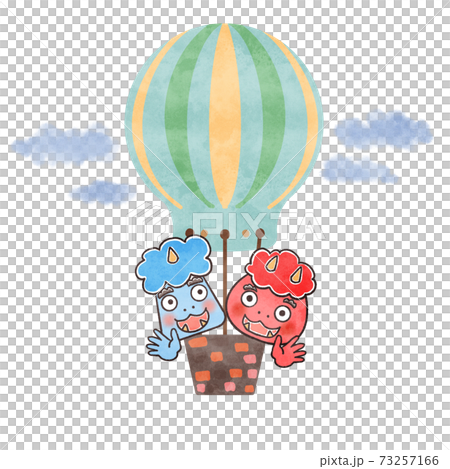 節分 気球と鬼 節分 気球と鬼 73257166