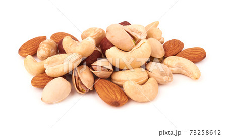 Nuts on white 73258642