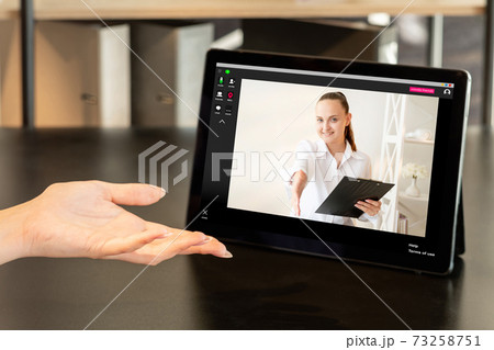 video conference distance partnership women tablet video conference distance partnership women tablet 73258751