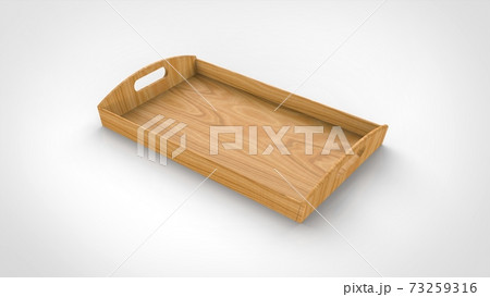 tray white background one center angled 3D Render 73259316