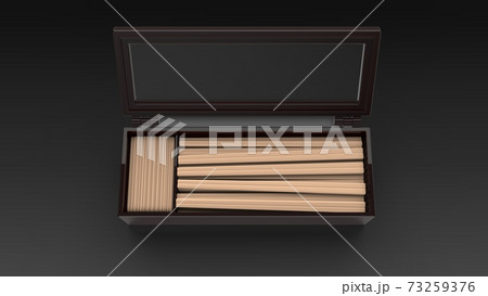 chopsticks dispenser black background one center 73259376
