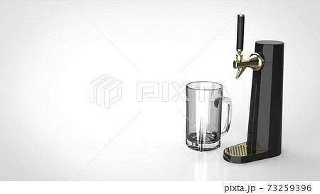 beer tower and glass white background one right 73259396
