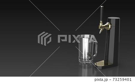 beer tower and glass black background one right beer tower and glass black background one right 73259401