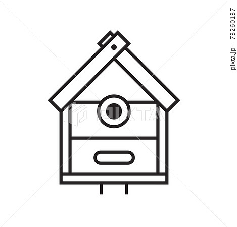 Nesting Bird House Icon in Line Art 73260137