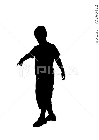 silhouette of a boy on a white background 73260422