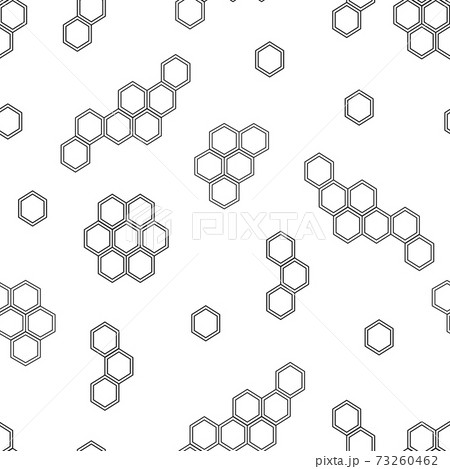 Repeating pattern with honeycombs. Seamless pattern for textile or wrapping paper isolated on white background. Repeating pattern with honeycombs. Seamless pattern for textile or wrapping paper isolated on white background. 73260462