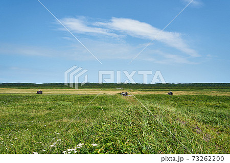 北海道道106号稚内天塩線とオートバイ 73262200