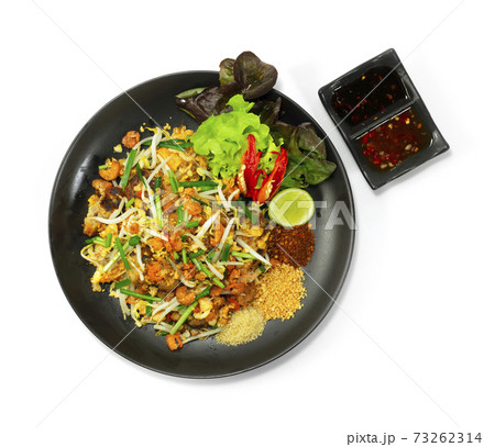 Stir Fried Turnip Cake with Bean Sprouts,Chives and egg. Chinese Food 73262314