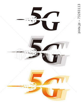 大容量とスピード感を表現した5Gのイラスト文字(バリエーションあり) 大容量とスピード感を表現した5Gのイラスト文字(バリエーションあり) 73263113
