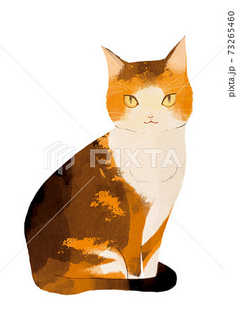お座りしている猫のイラスト素材
