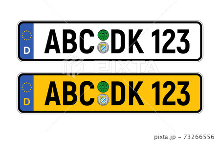 German car license plate vehicle registration isolated sign 73266556