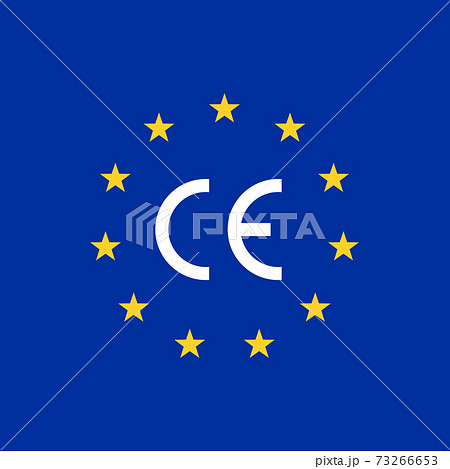 CE mark europe flag logo. Euro vector certificate symbol 73266653