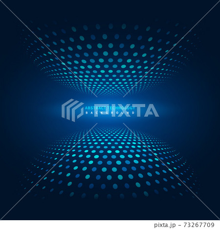 Abstract technology futuristic digital concept dots elements circle on dark blue background. 73267709