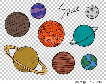 太空和天體的手繪插圖圖像 太空和天體的手繪插圖圖像 73268905