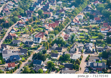 Aerial view of a typical German suburb  73270540