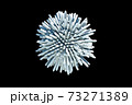 3D rendering of grey ball with not sharp sticks around it on black background. 73271389