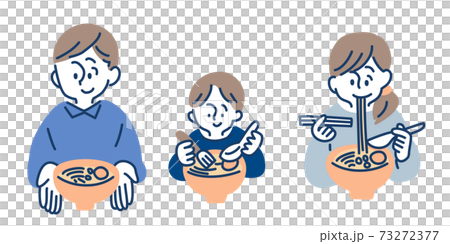 家族　食事　団らん　ラーメン 73272377