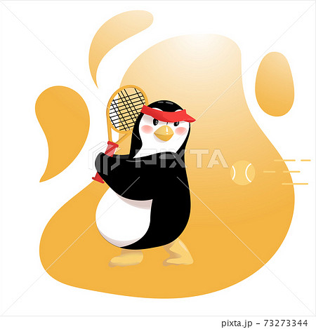 Cartoon Penguin Went out to Play Tennis Cartoon Penguin Went out to Play Tennis 73273344