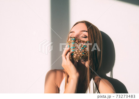 pandemic fashion stylish female portrait oriental 73273483