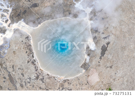 Aerial view of Geysir geyser Aerial view of Geysir geyser 73275131