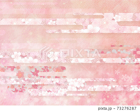 桜柄　背景素材 73276287