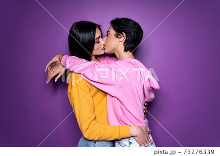 Two girls lesbian couple hugging kissing on.. Sex Image Hq