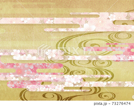 桜柄　背景素材 73276474
