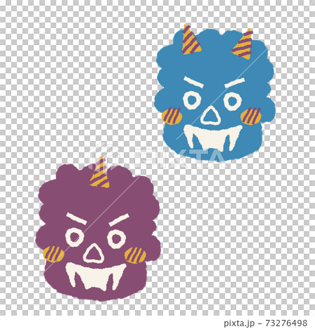 節分 豆まき 赤鬼 青鬼 福豆 イラスト 素材のイラスト素材