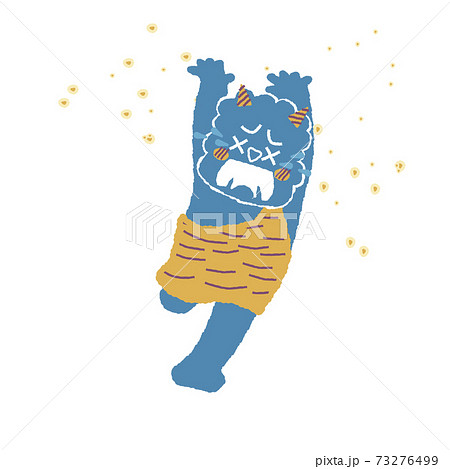 節分 豆まき 青鬼 福豆 イラスト 素材のイラスト素材 節分 豆まき 青鬼 福豆 イラスト 素材のイラスト素材