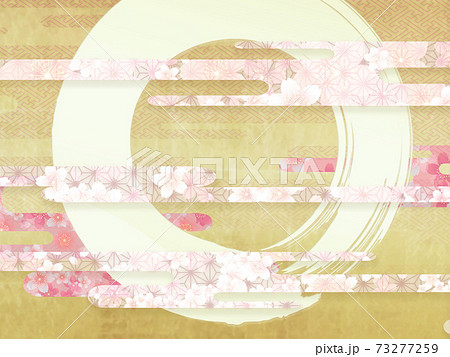 桜柄　背景素材 73277259