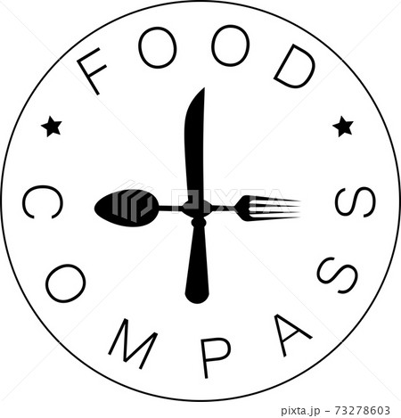 food compass logo with spoon fork and knife arrow food compass logo with spoon fork and knife arrow 73278603
