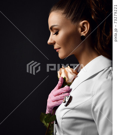 Profile of young pretty woman doctor gynecologist 73279221