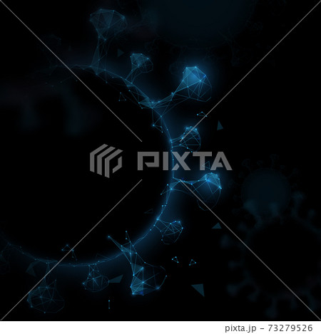 Abstract 3D of Coronavirus outbreak and influenza background. Virus Covid 19-nCoV. Novel coronavirus. Low poly model design. Vector Illustration 73279526