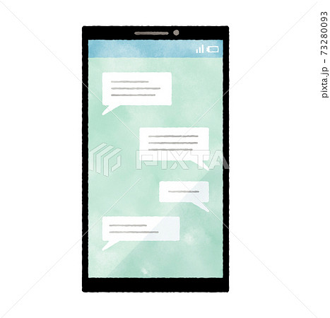 スマートフォン-メッセージ-水彩 73280093
