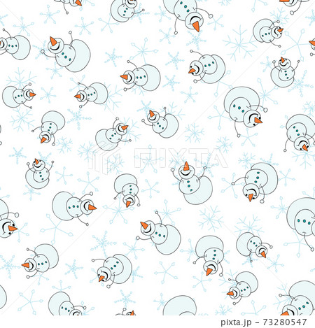 Joyful Snowmen In Snowstorm Smiling Happy のイラスト素材