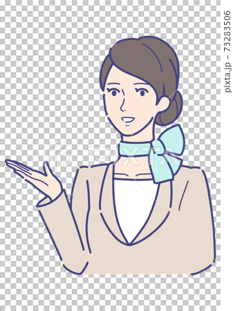 一個女人在圍巾和西服指導 一個女人在圍巾和西服指導 73283506