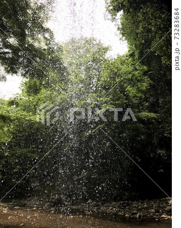 月待ちの滝　滝の裏側から 73283684