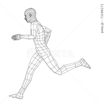 Wireframe running man. Vector 73286271