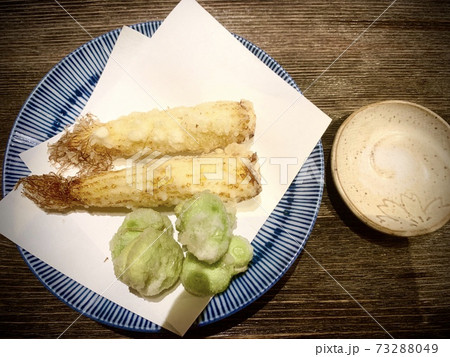 小料理屋さんのそら豆とヤングコーンの天ぷら 写真素材 小料理屋さんのそら豆とヤングコーンの天ぷら 写真素材 73288049