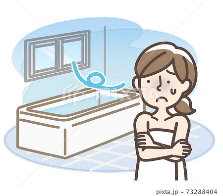 寒い浴室　女性 73288404
