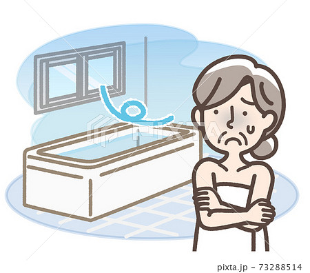 寒い浴室　おばあさん 73288514