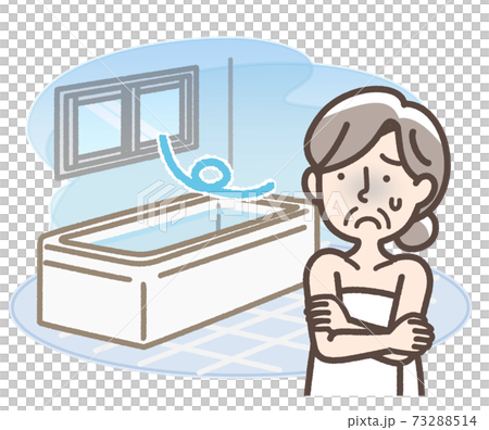 寒い浴室　おばあさん 73288514