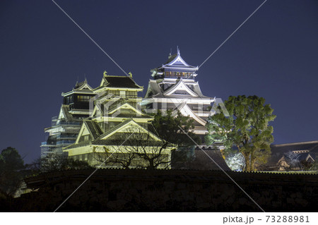 熊本城夜景 三天守閣 熊本城夜景 三天守閣 73288981