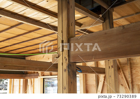 古民家 梁の写真素材