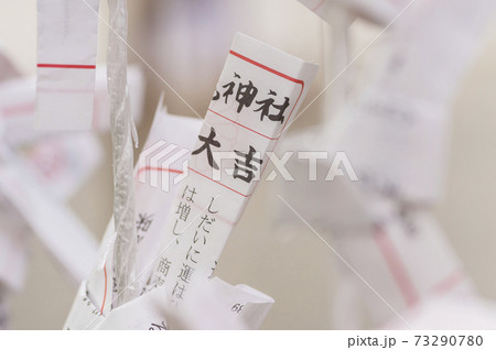 神社　おみくじ　結ぶ　御みくじ　大国魂神社　初詣 73290780
