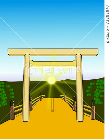 日本風景伊勢神宮のイラスト素材