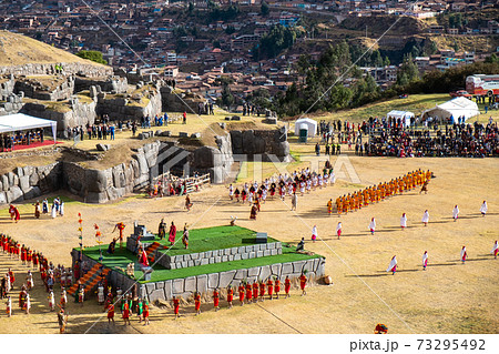 南米ペルーのクスコで行われる太陽の祭りインティライミ祭インティライミ, クスコ, ペルー, インカ, 73295492